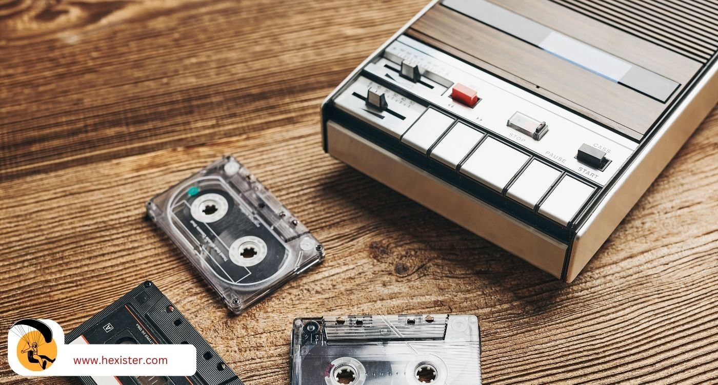 Vintage music player and tape recorder